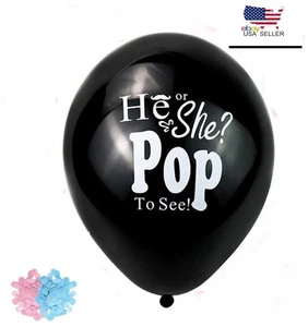 Globo revelador de género él o ella pop para ver rosa o azul lleno de confeti - Imagen 1 de 2