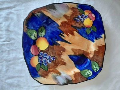 RARE Vintage H & K Tunstall Art Deco Autumn Pattern 9" Sandwich Plate w Gilding - Image 1 of 4
