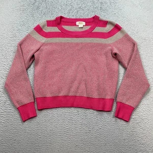 Anthropologie Maeve Paulina Striped Sweater Medium Pink Textured Knit Preppy - Picture 1 of 8