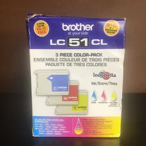 Brother Genuine Standard Yield 3 Pack Color Cartridges, Cyan Magenta Yellow LC51 - Picture 1 of 6