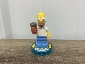 Minifigure Homer Simpson Lego Dimensions con bidone e base etichetta - Foto 1 di 3