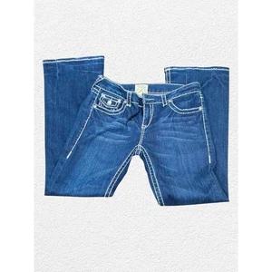 LA Idol USA Damen 11 Blue Denim Jeans Glitzer Verziert Bootcut W: 33" L: 33 - Bild 1 von 8