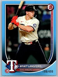Bowman Wyatt Langford Sky Blue SN Texas Rangers #33 2025 - Imagen 1 de 2
