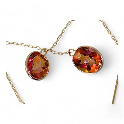 Twilight Fire Topaz, 14KY Gold Threader Earrings, E105 - Image 1 of 4