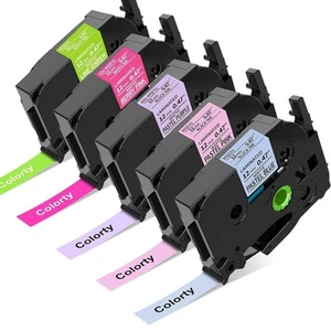 Repuesto para cinta para etiquetadora Brother P-Touch TZe 12 mm 0,47 pulgadas laminada... - Imagen 1 de 9