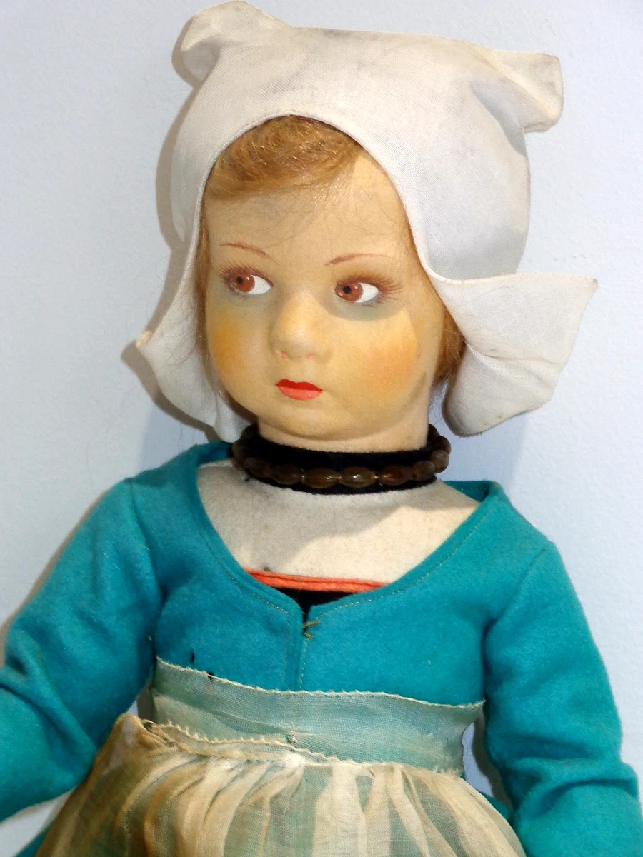 LENCI DOLL アンティークのレンチ・ドール 赤い頭巾の人形 31cm Early 1930's Italy Italian Felt Lenci Doll 18