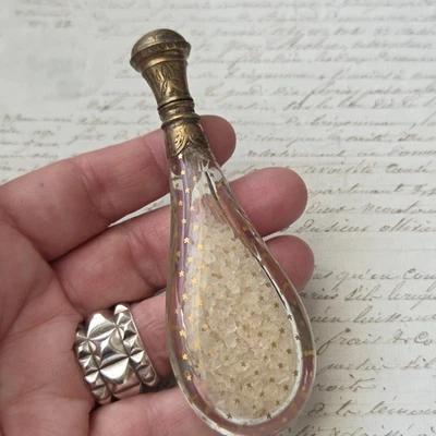 FLACON A SELS XIXè Cristal Décor Etoiles Napoléon III French Victorian 19thC - Photo 1/4