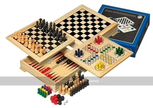 Philos Travel Wooden Game Compendium - 20cm (4 games) (UK) - Picture 1 of 1