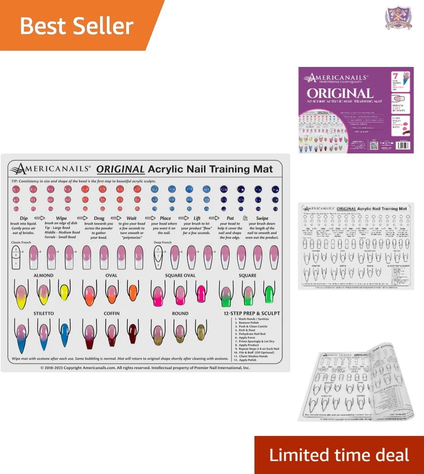 Americanails Silicone Training Mat for Acrylic Nail Application