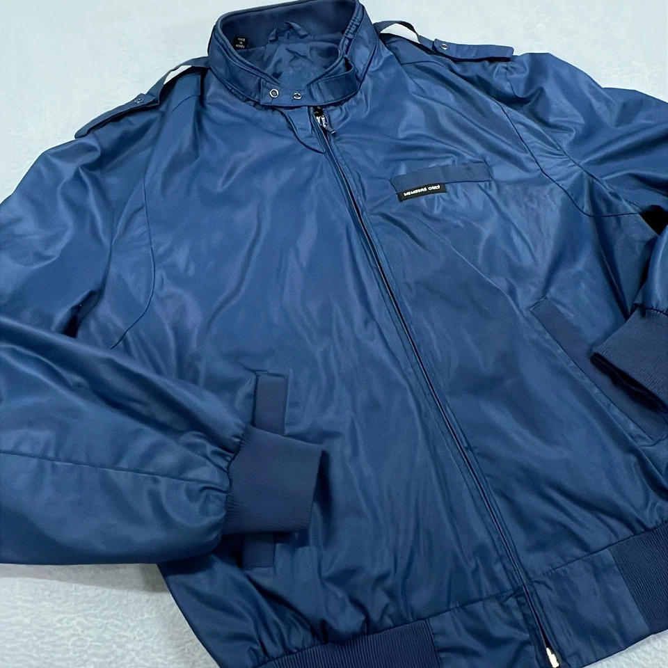 Chaqueta cortavientos vintage solo para miembros para hombre 44 cremallera completa abrigo años 80 hecha en Corea Foto 1 de 4