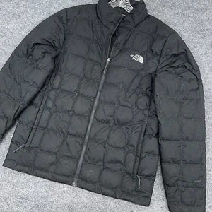 The North Face Giubbotto imbottito trapuntato uomo M nero grigio piumino d'oca 550 fodera - Foto 1 di 14