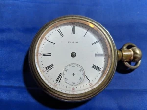 1892 Antique Elgin 7j 18s Open Face Pocket Watch for parts  - Picture 1 of 11