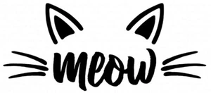 Custom Vinyl Car Decal Cat Ears Meow Whiskers Kitten Sticker Pet  - Picture 1 of 1