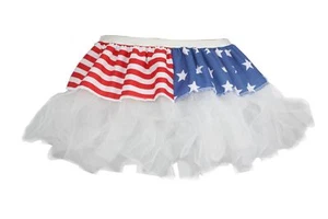 Ladies 12" USA American Flag Stars & Stripes Cyber Tutu Skirt Fancy Dress - Picture 1 of 1