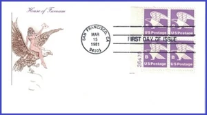 EE. UU. #1818 U/A HOUSE OF FARNAM FDC PB4 tasa B Eagle - Imagen 1 de 1