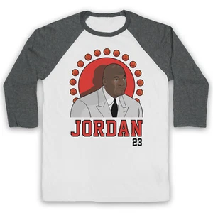 CRYING JORDAN 23 UNOFFICIAL BULLS MICHAEL CHICAGO MEME 3/4 SLEEVE BASEBALL TEE - Picture 1 of 11