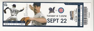 MILWAUKEE BREWERS vs Chicago Cubs 9/22/2009 Ticket Prince Fielder Career HR 155 - Picture 1 of 1
