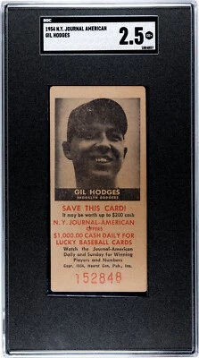 1954 NY Journal-American Gil Hodges HOF Brooklyn Dodgers SGC 2.5 RECÉM-CLASSIFICADO! - Imagem 1 de 2
