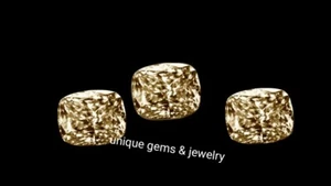 A+ 3CT Brown color Cushion Cut VVS1 Diamond 5x7mm Premium Quality Gemstone 3 PCS - Picture 1 of 8