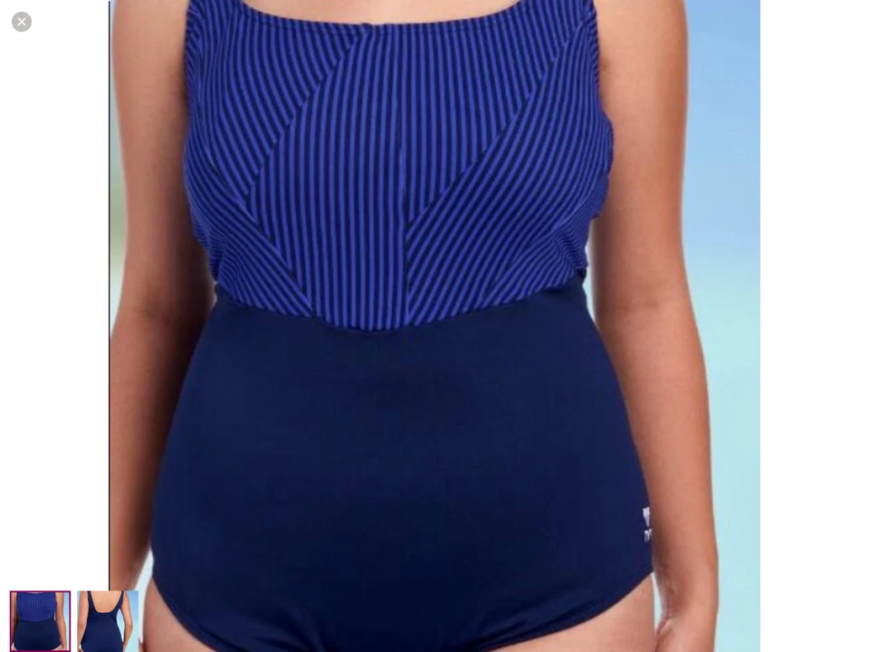 TYR Women's Blue UPF 50 Scoop Neck Control Fit One-piece Swimsuit Size 10