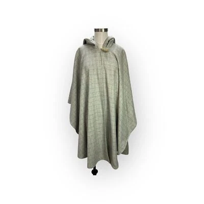 Poncho Capa Capa con Capucha Angora Lana Cuadros Gris Colección Lauren Ralph Lauren Foto 1 de 4