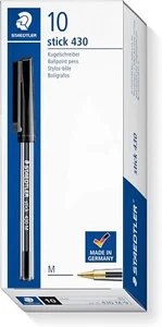 STAEDTLER Stick 430 Ballpoint Pen Medium Set of 10 Black - Picture 1 of 6