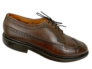 Thom McAn Bootmaster Lange Budapester Vollnarben Braun Leder Herren Derby US8.5D - Bild 1 von 12