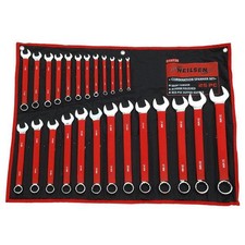 25PC METRIC SOFT GRIP COMBINATION SPANNER WRENCH RING OPEN SET IN CASE 0126 NEW