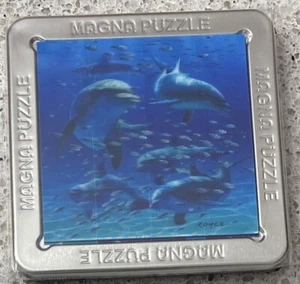 3D Magna Puzzle DOLPHINS - Magnet tiles with tin storage case. - Picture 1 of 3