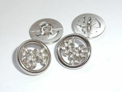 8 Stück Metallknöpfe Knöpfe Ösenknöpfe Trachtenknöpfe Knopf 11 mm silber  - Bild 1 von 2