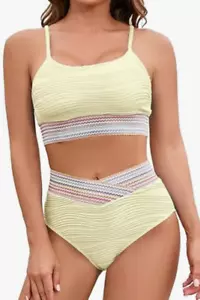 NEW Saodimallsu Women's 2 Piece Bikini Sets Color Block Swimsuit Size Small - Picture 1 of 1