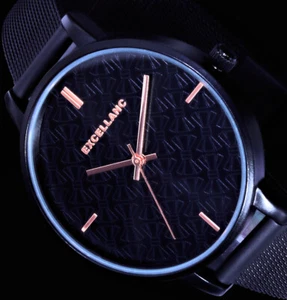 Excellanc Damen Armband Frauen Uhr Schwarz Rosegold Farben Mesh Milanaise  - Bild 1 von 4