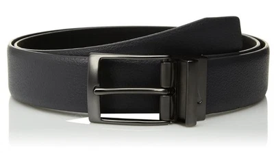 Cinturón reversible Nike estándar con borde de pluma de guijarro para hombre, gris oscuro/negro, 32 Foto 1 de 4