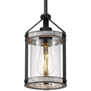 Farmhouse Glass Pendant Light Fixtures White Wood Pendant Light HANASS Open Box - Picture 1 of 17
