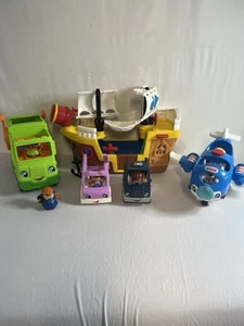 Fisher Price Little People Pirate Ship" Trash Truck, Airplane, Little People.  - Picture 1 of 12