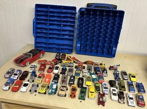 Vintage Huge Lot of 1990s Hot Wheel Cars w/ Rolling Carrying Case Comes/ 62 Cars - Picture 1 of 23