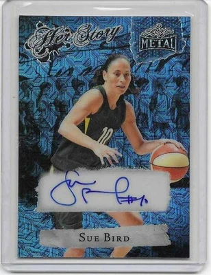 Tarjeta autógrafa SUE BIRD 2024 Leaf Women Of Sport HER STORY Blue Mojo/3 Foto 1 de 2