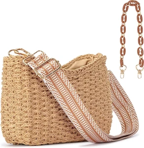 Small Handmade Straw Pocketbook Crossbody Bag for Women, Summer Chic Woven Handb - Picture 1 of 12