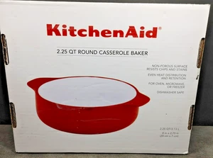 KitchenAid 2.25 QT Round Casserole Baker Red KQ990BXERA Open Box - Picture 1 of 7