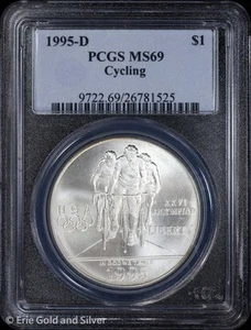 1995-D $1 Olympics Cycling Commem Silver Dollar PCGS MS 69 | Uncirculated UNC BU - Picture 1 of 4