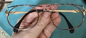 Vintage Cazal Eyeglasses Gold Metal Frame With Trim 55/145, Rare - Picture 1 of 22