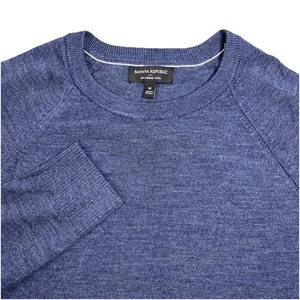 Banana Republic Herren Rundhalsausschnitt Merinowolle meliert marineblau Pullover Medium - Bild 1 von 14
