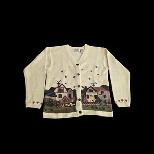 Northern Treasures Farm Cottages bestickte Strickjacke Pullover Größe Large - Bild 1 von 12
