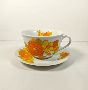 Vintage Seltmann Weiden W. German Extra Large Flower Power Coffee Cup and Saucer - Picture 1 of 10