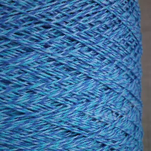 SOFT 3 PLY COTTON YARN BLUE MARL 500g CONE 10 BALL CROCHET HAND MACHINE KNITTING - Picture 1 of 3