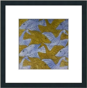 M.C. Escher - Modern Square Birds and Fish Custom Gallery Framed Print - Picture 1 of 2