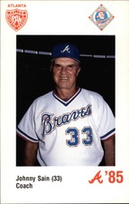 1985 Braves Police #33 Johnny Sain CO OVERSIZED