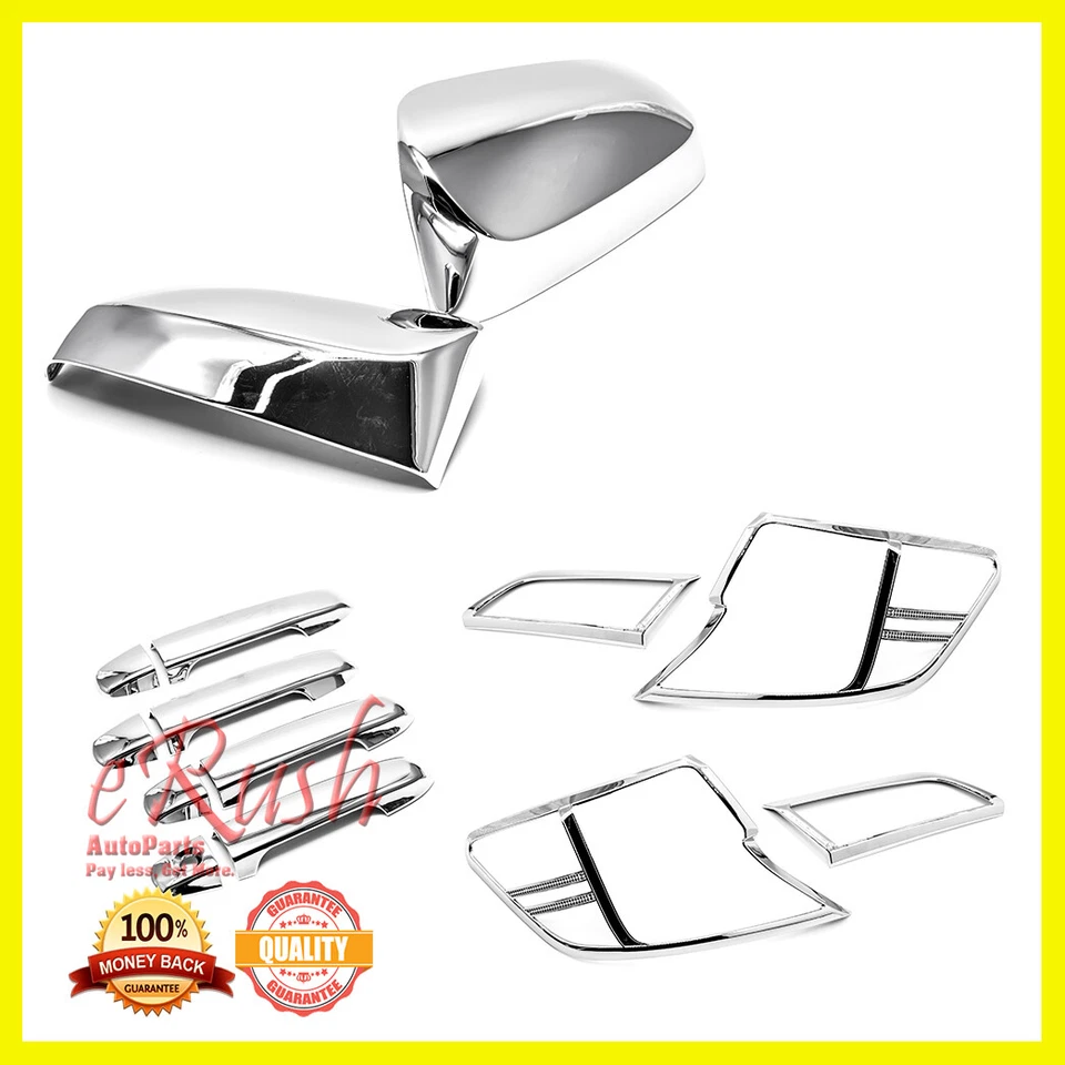 PARA 2012-2014 TOYOTA CAMRY MAÇANETA DE PORTA CROMADA ESPELHO LANTERNA TRASEIRA CAPAS COMBO NOVO - Imagem 1 de 1