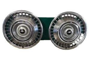 64 CHEVY IMPALA BEL-AIR BISCAINE PAIR (2) 14" FULL WHEEL COVERS SEE DESCRIPTION - Picture 1 of 16