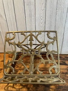 VTG Solid Ornate Brass Folding adjustable Book, Bible, Sheet of music etc. stand - Picture 1 of 7